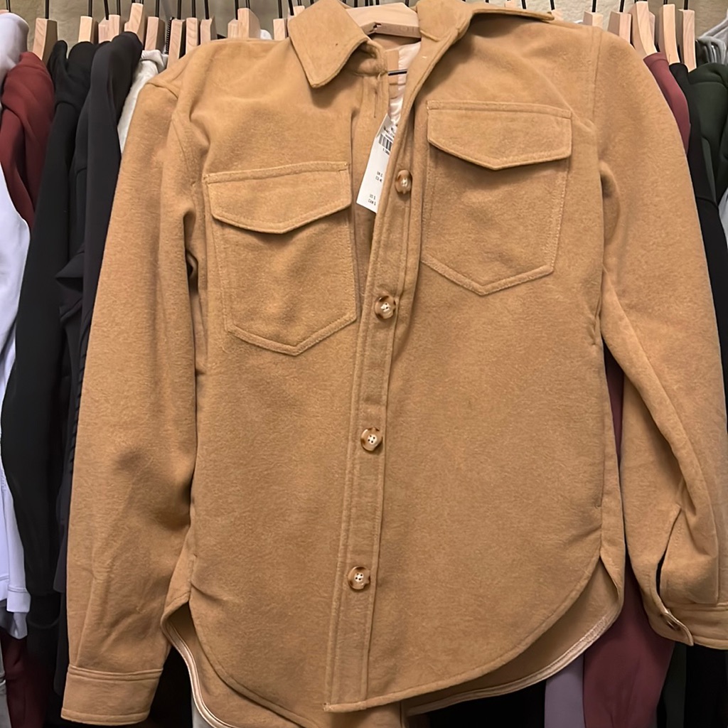 Abercrombie Shacket Xs Camel
